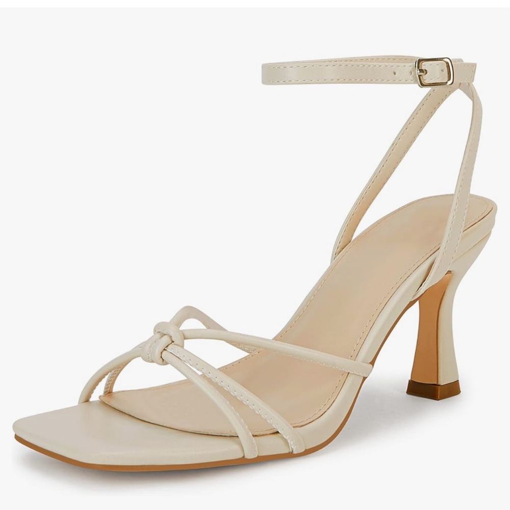 LAICIGO Women's Square Open Toe Heeled Sandals size 7.5